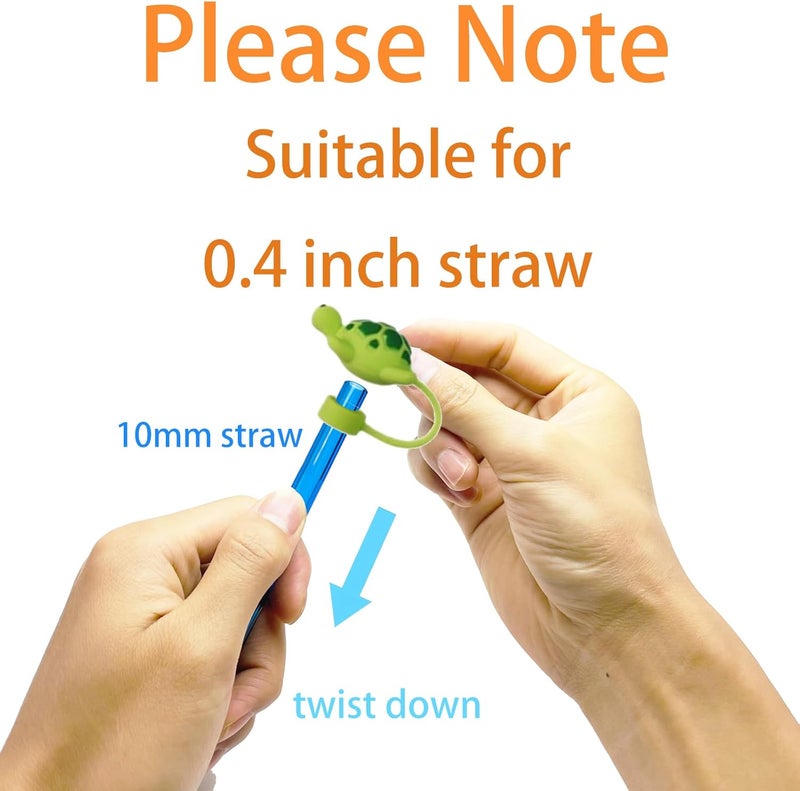 Kleeblatt Turtle Straw Covers Cap For Stanley Cup, 2pcs 10mm Cute Silicone Straw Toppers For Tumblers With 2pcs Turtle Charms Personalized, Stanley Cup Accessories - Image 2